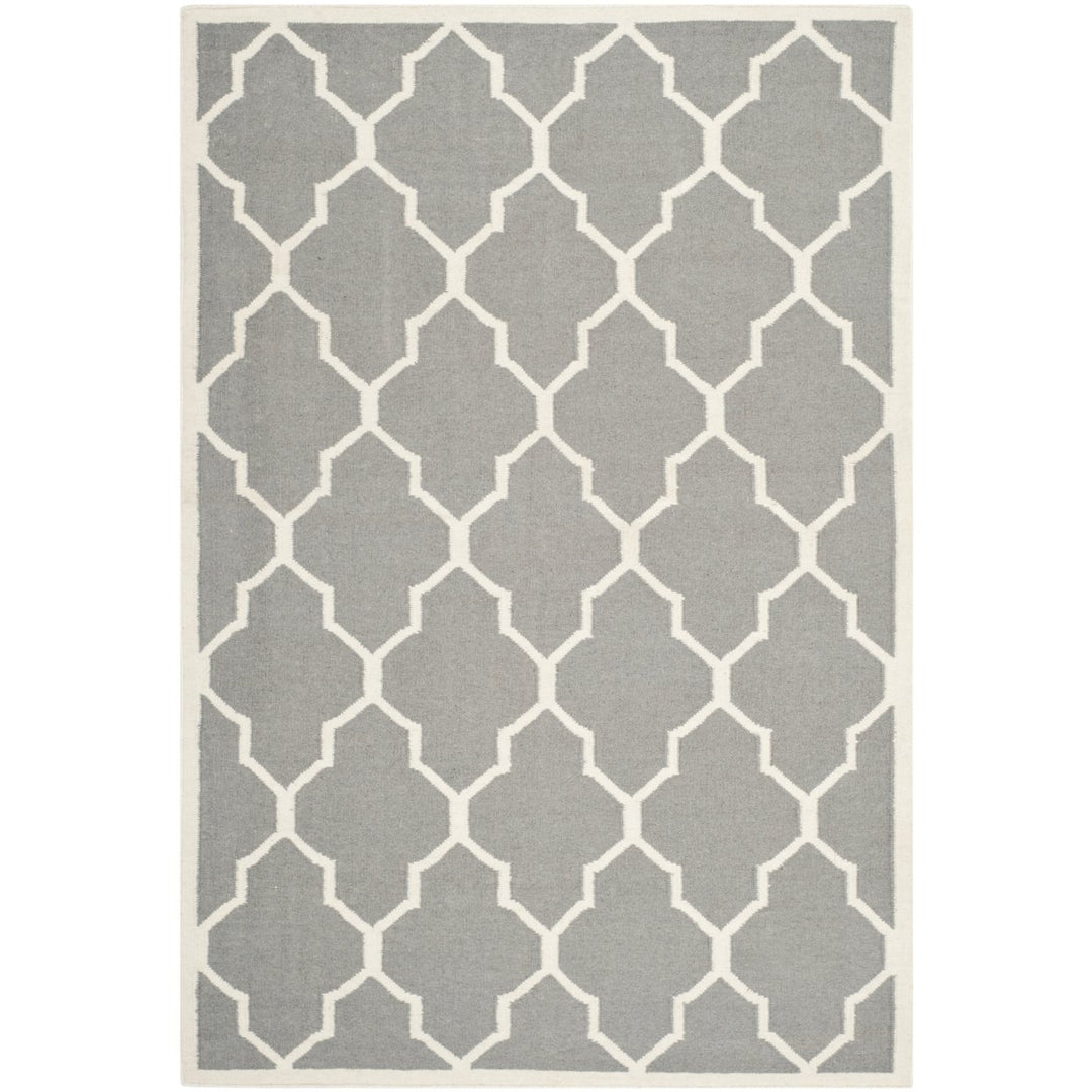 SAFAVIEH Dhurries DHU632B Handwoven Grey / Ivory Rug Image 1