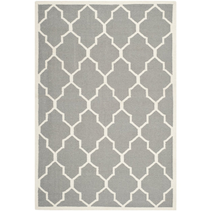 SAFAVIEH Dhurries DHU632B Handwoven Grey / Ivory Rug Image 1