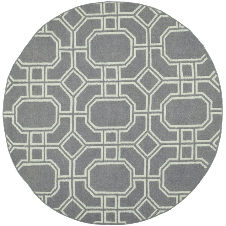 SAFAVIEH Dhurries DHU860A Handwoven Grey /Light Blue Rug Image 1