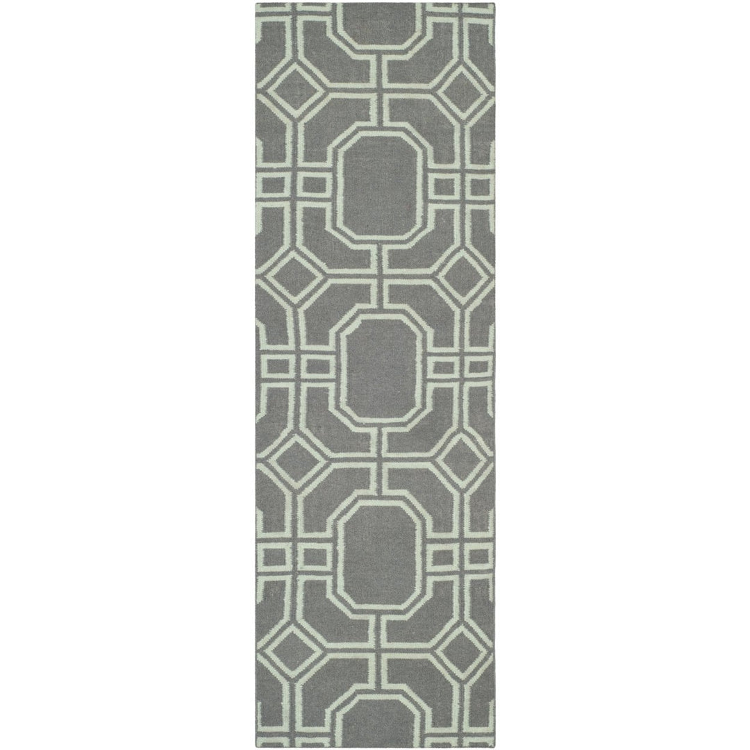 SAFAVIEH Dhurries DHU860A Handwoven Grey /Light Blue Rug Image 1