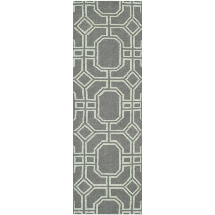 SAFAVIEH Dhurries DHU860A Handwoven Grey /Light Blue Rug Image 1