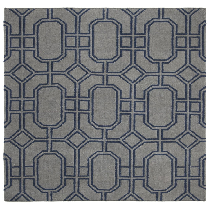 SAFAVIEH Dhurries DHU860C Handwoven Grey / Dark Blue Rug Image 1