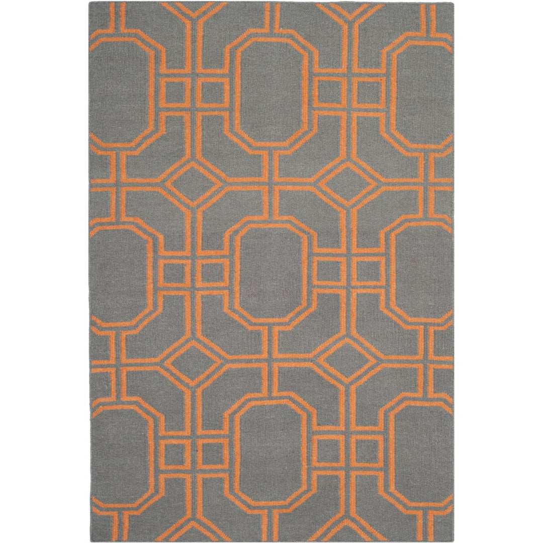 SAFAVIEH Dhurries DHU860B Handwoven Blue / Orange Rug Image 1