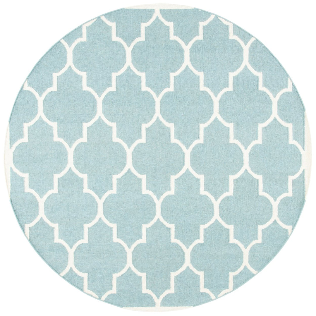 SAFAVIEH Dhurries DHU632C Light Blue / Ivory Rug Image 1