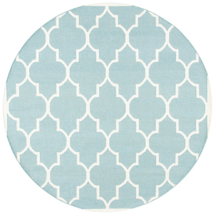 SAFAVIEH Dhurries DHU632C Light Blue / Ivory Rug Image 1