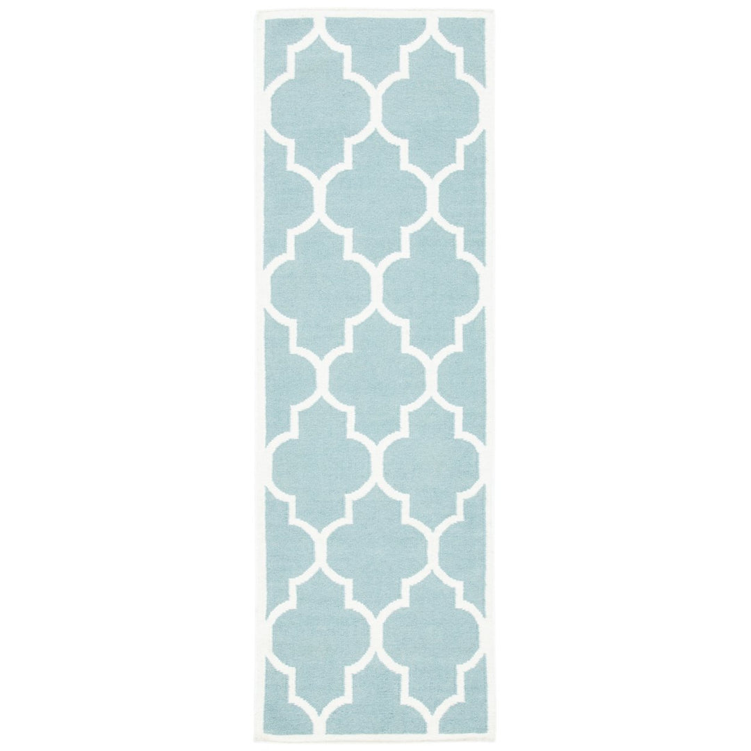 SAFAVIEH Dhurries DHU632C Light Blue / Ivory Rug Image 1