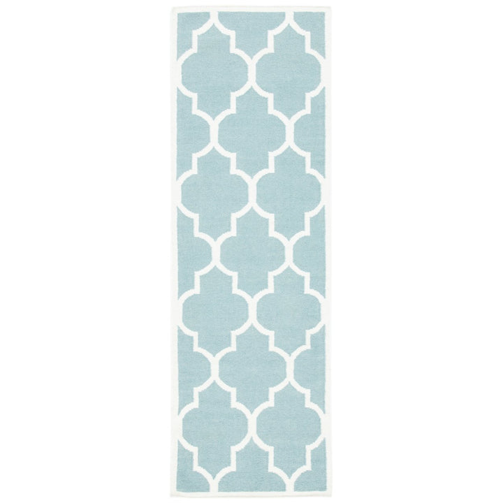 SAFAVIEH Dhurries DHU632C Light Blue / Ivory Rug Image 1