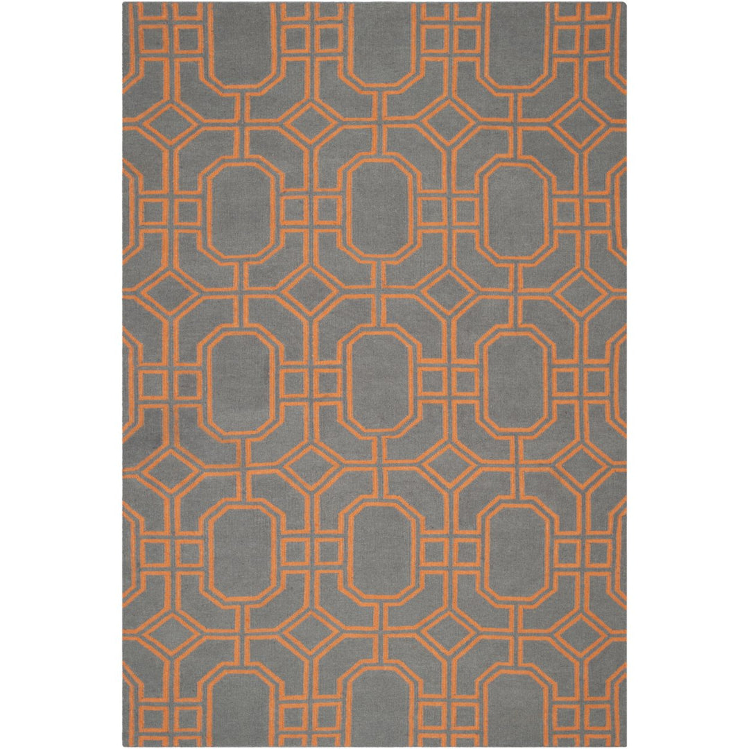 SAFAVIEH Dhurries DHU860B Handwoven Blue / Orange Rug Image 1