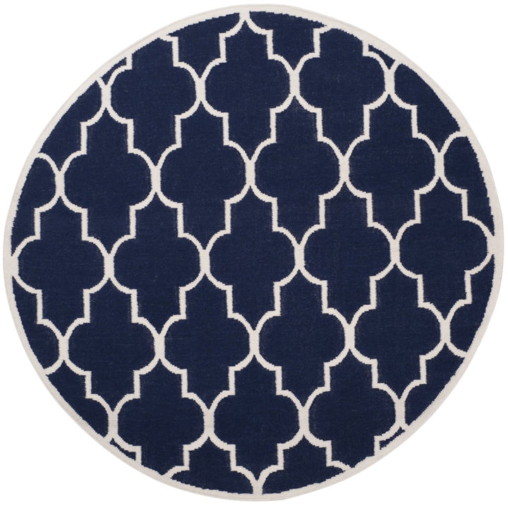 SAFAVIEH Dhurries DHU632D Handwoven Navy / Ivory Rug Image 1