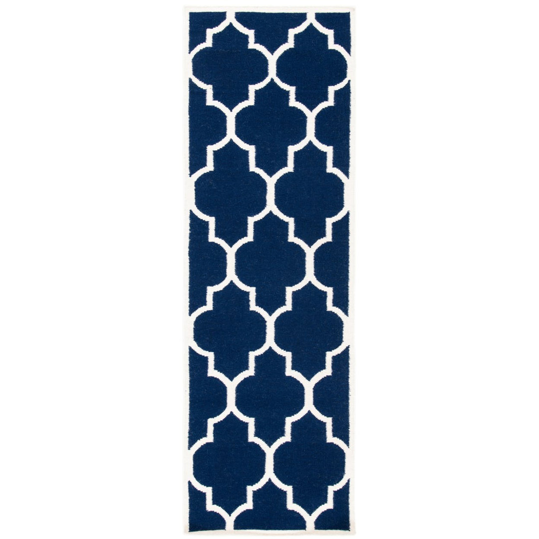 SAFAVIEH Dhurries DHU632D Handwoven Navy / Ivory Rug Image 1