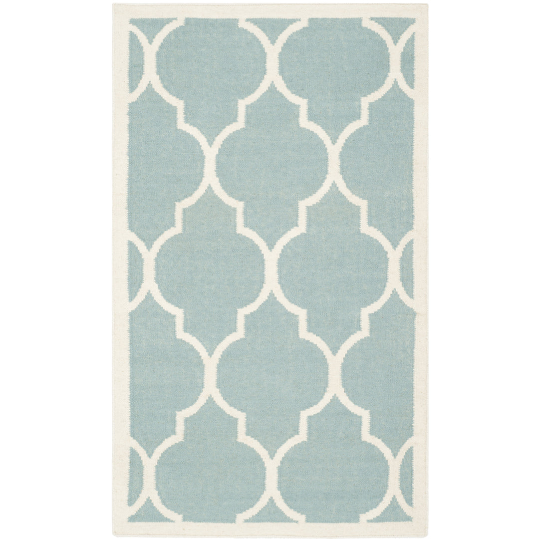 SAFAVIEH Dhurries DHU632C Light Blue / Ivory Rug Image 8