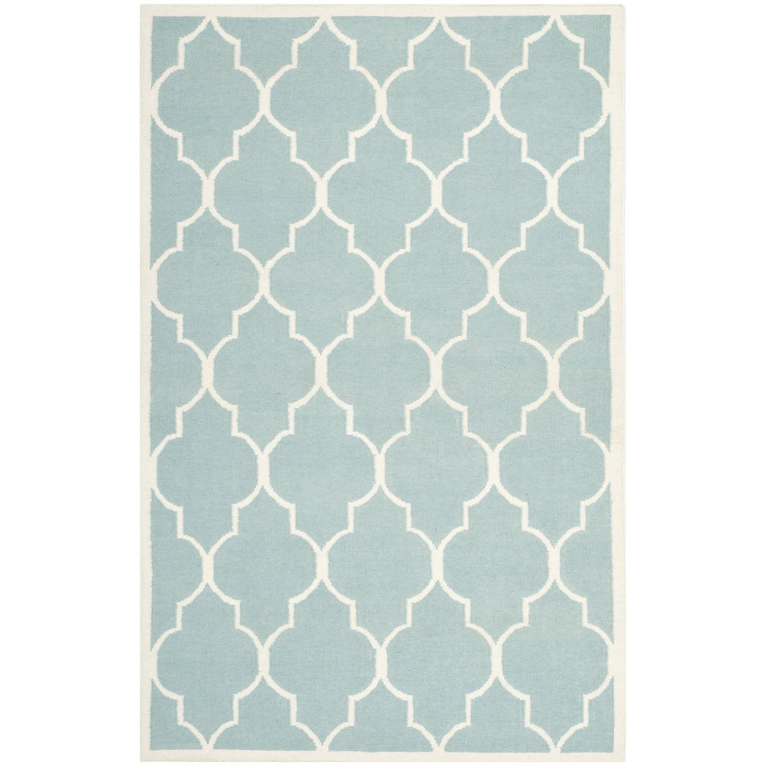 SAFAVIEH Dhurries DHU632C Light Blue / Ivory Rug Image 1