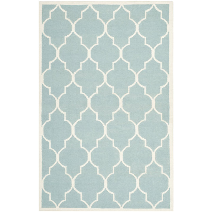 SAFAVIEH Dhurries DHU632C Light Blue / Ivory Rug Image 1