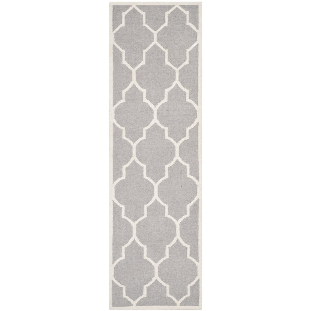 SAFAVIEH Dhurries DHU632G Handwoven Dark Grey /Ivory Rug Image 1