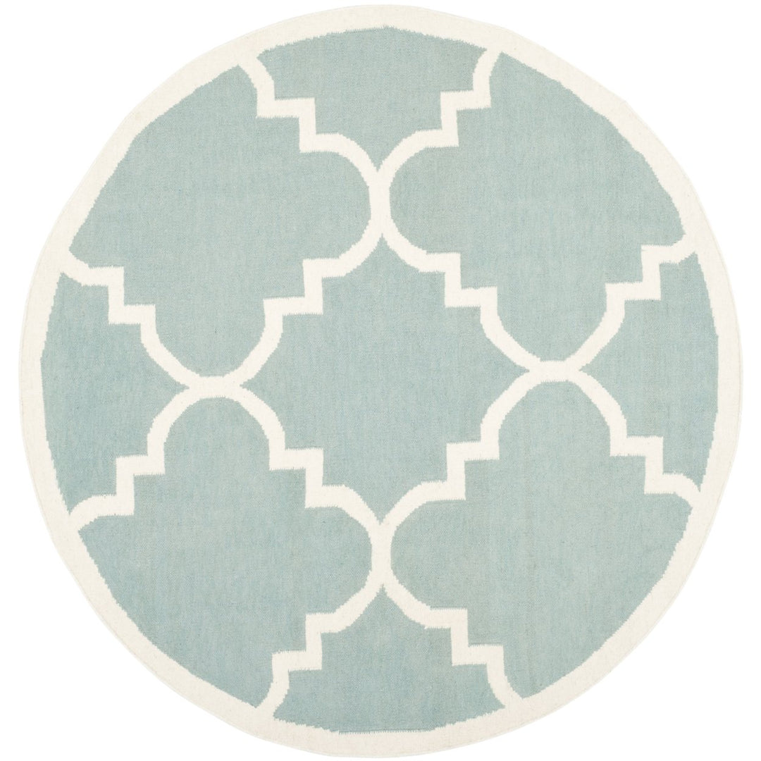 SAFAVIEH Dhurries DHU633C Light Blue / Ivory Rug Image 1