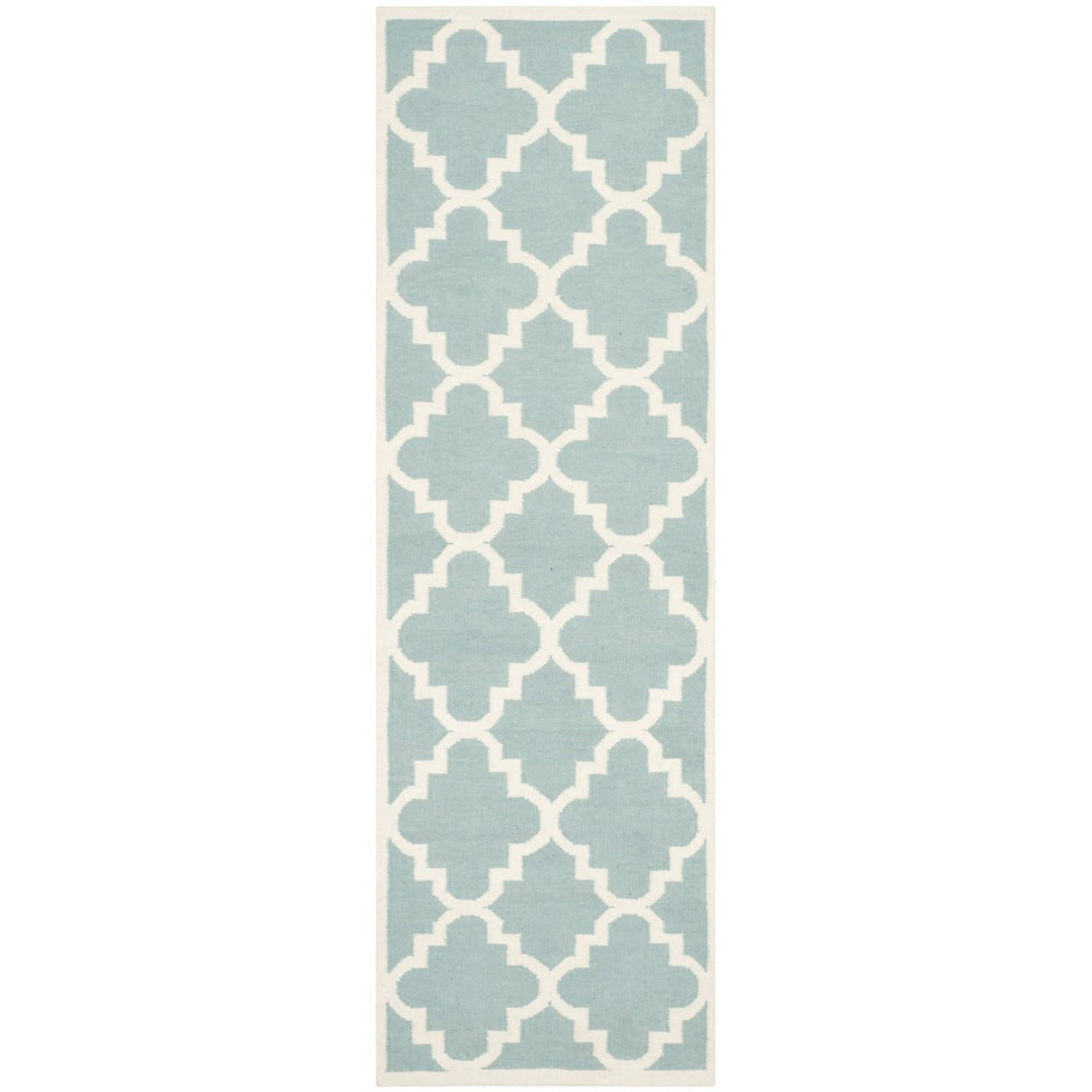 SAFAVIEH Dhurries DHU633C Light Blue / Ivory Rug Image 1