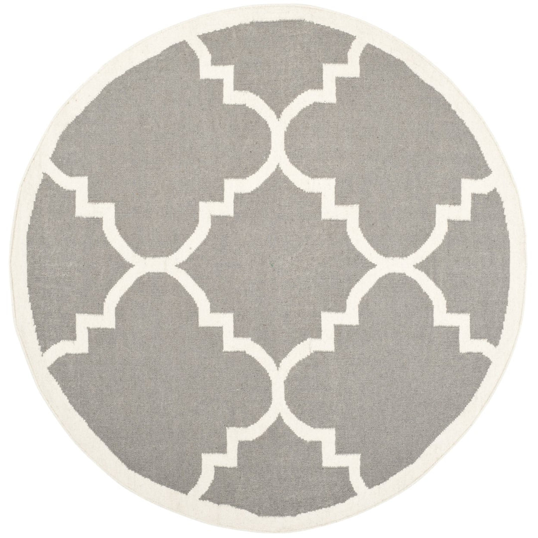 SAFAVIEH Dhurries DHU633B Handwoven Grey / Ivory Rug Image 1