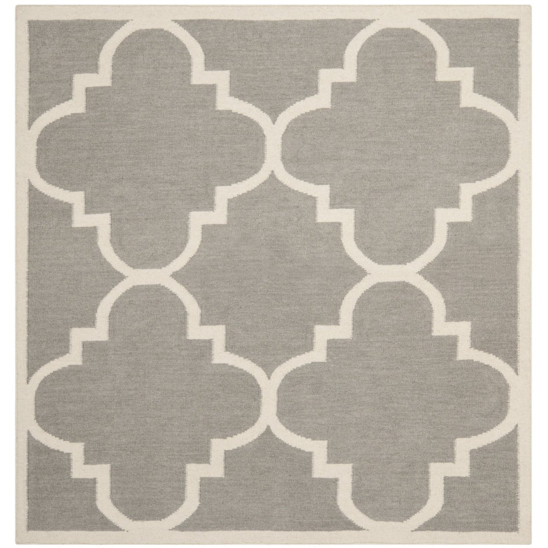 SAFAVIEH Dhurries DHU633B Handwoven Grey / Ivory Rug Image 1