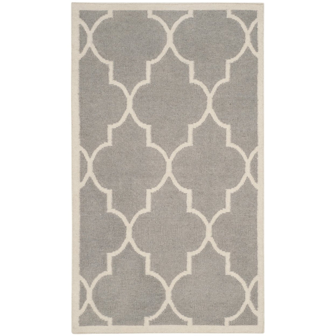 SAFAVIEH Dhurries DHU632G Handwoven Dark Grey /Ivory Rug Image 1