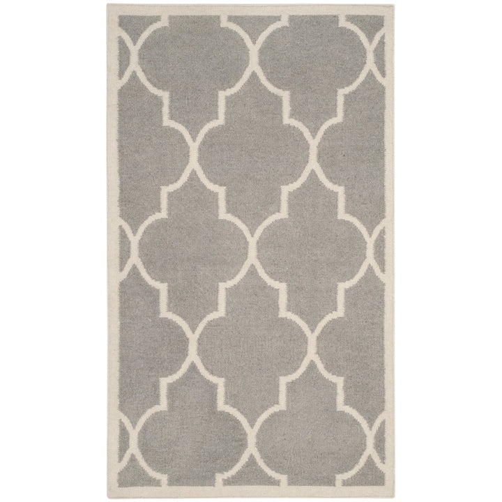 SAFAVIEH Dhurries DHU632G Handwoven Dark Grey /Ivory Rug Image 1