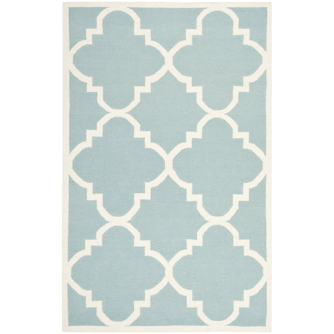 SAFAVIEH Dhurries DHU633C Light Blue / Ivory Rug Image 1