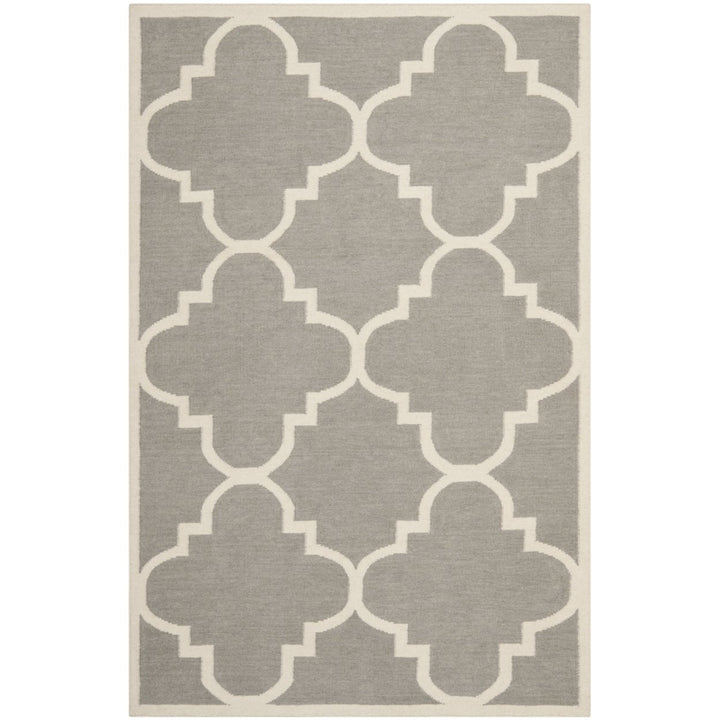 SAFAVIEH Dhurries DHU633B Handwoven Grey / Ivory Rug Image 1