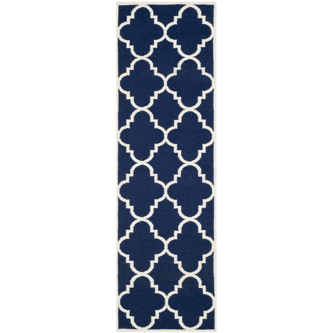 SAFAVIEH Dhurries DHU633D Handwoven Navy / Ivory Rug Image 1