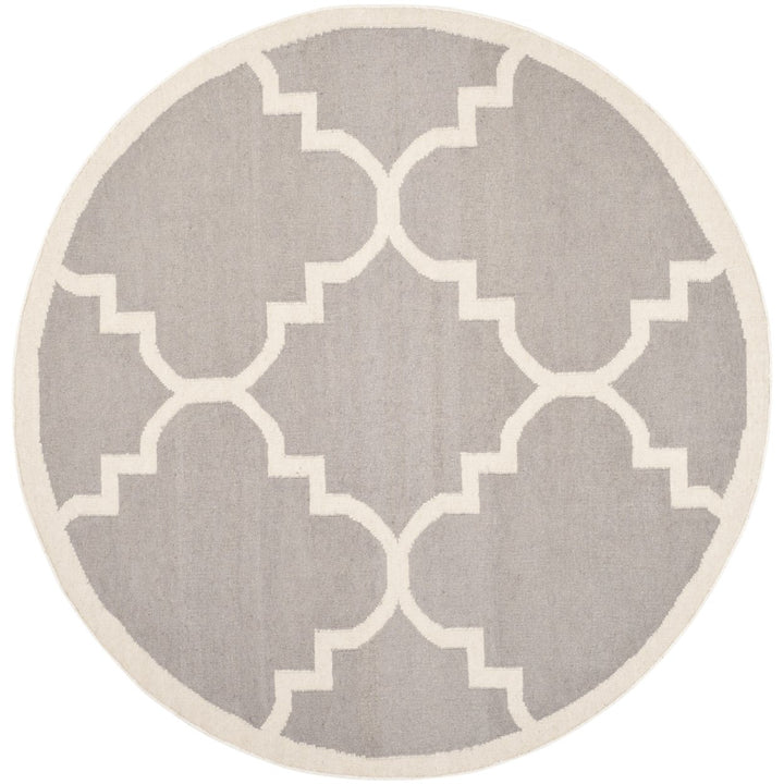 SAFAVIEH Dhurries DHU633G Handwoven Dark Grey /Ivory Rug Image 1