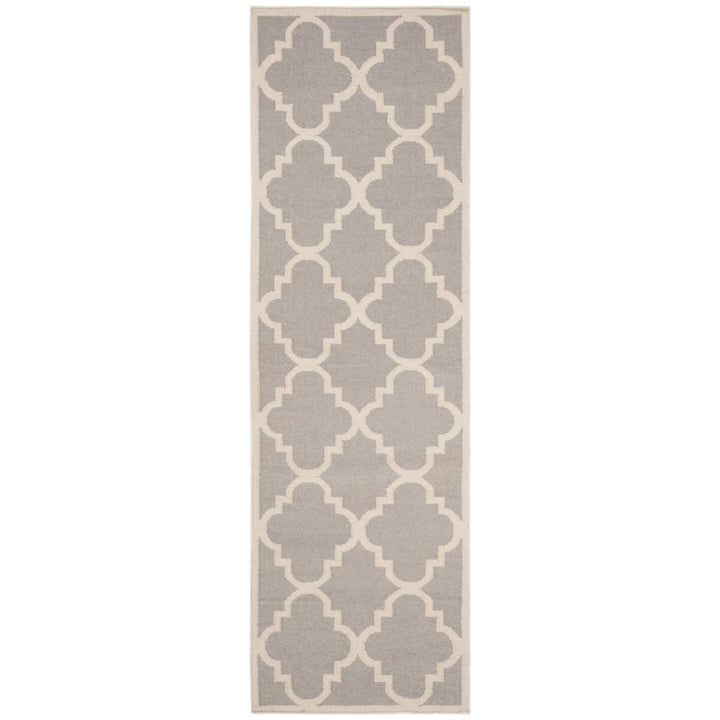 SAFAVIEH Dhurries DHU633G Handwoven Dark Grey /Ivory Rug Image 1