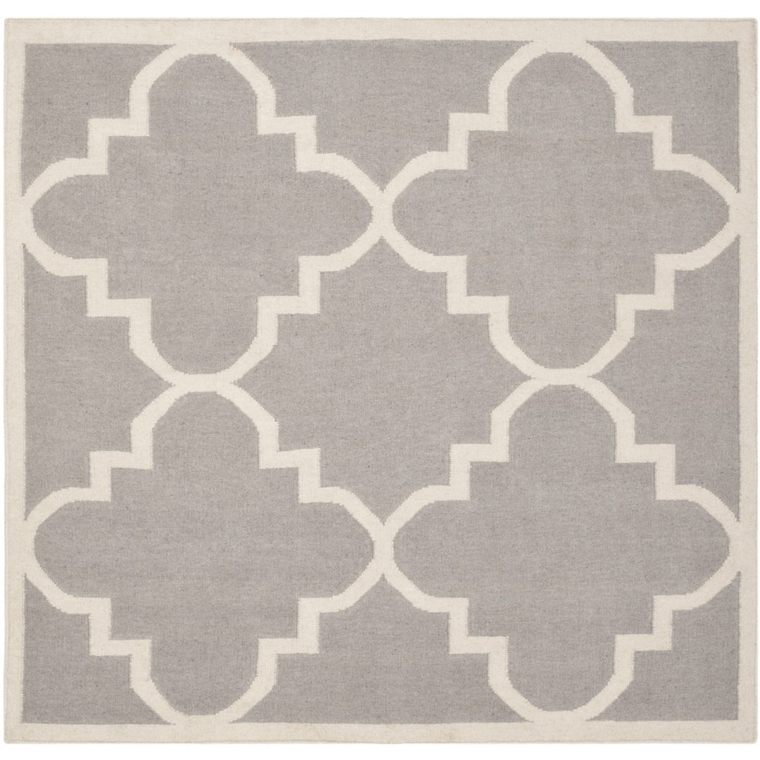 SAFAVIEH Dhurries DHU633G Handwoven Dark Grey /Ivory Rug Image 1