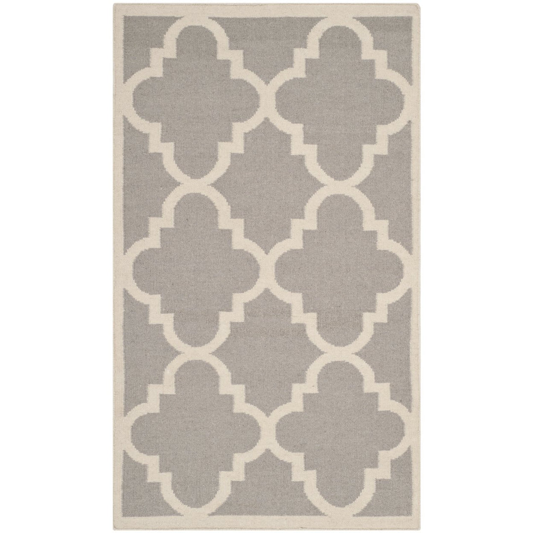 SAFAVIEH Dhurries DHU633G Handwoven Dark Grey /Ivory Rug Image 1