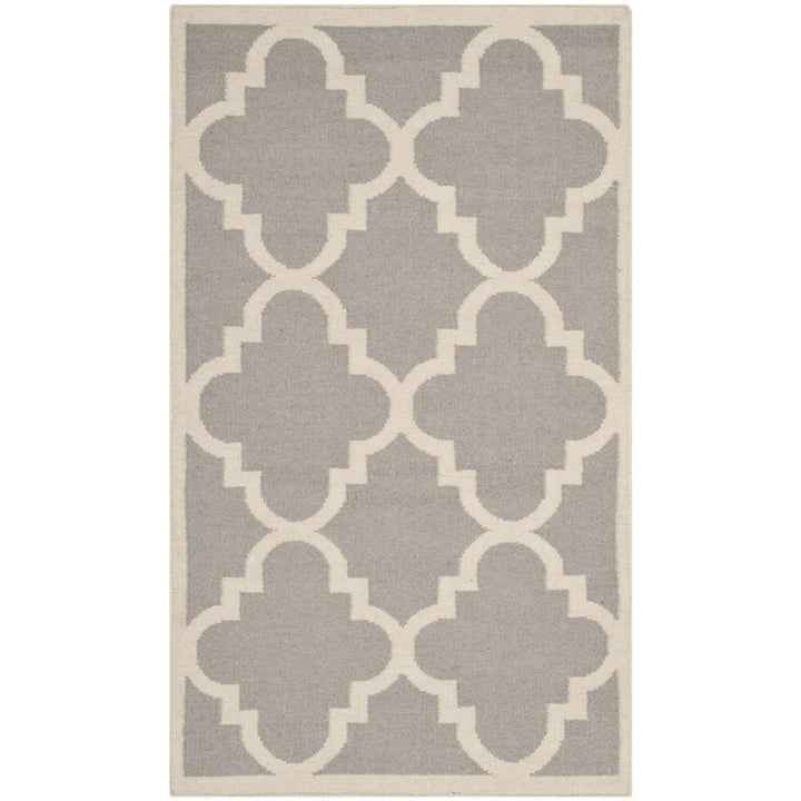 SAFAVIEH Dhurries DHU633G Handwoven Dark Grey /Ivory Rug Image 1