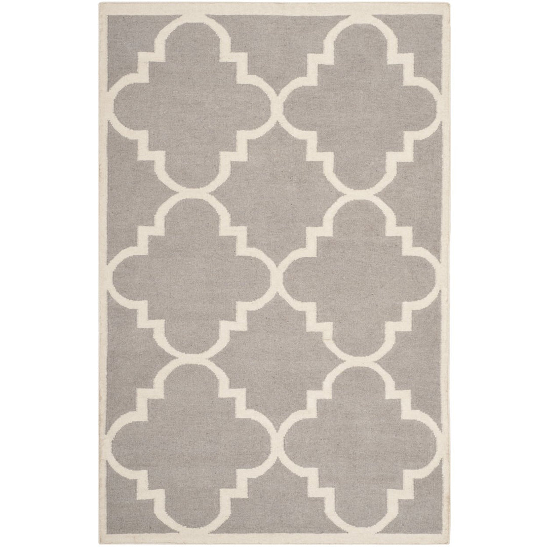 SAFAVIEH Dhurries DHU633G Handwoven Dark Grey /Ivory Rug Image 1