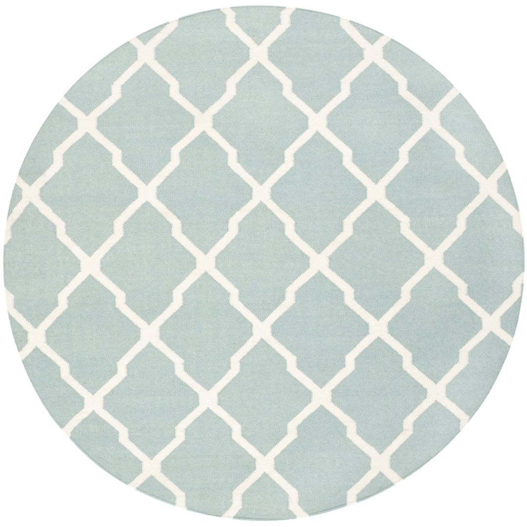 SAFAVIEH Dhurries DHU634C Light Blue / Ivory Rug Image 1