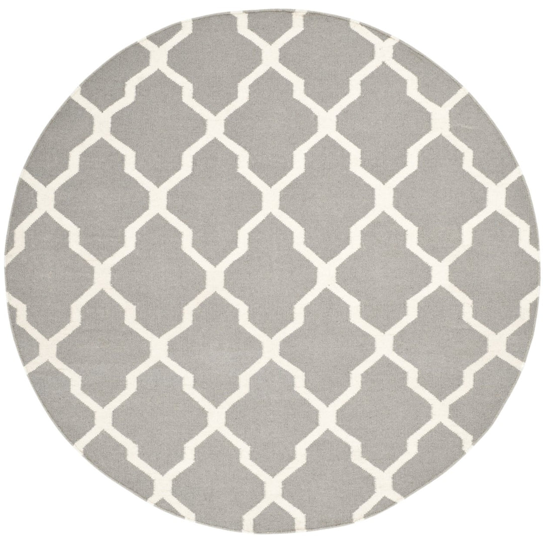 SAFAVIEH Dhurries DHU634B Handwoven Grey / Ivory Rug Image 1