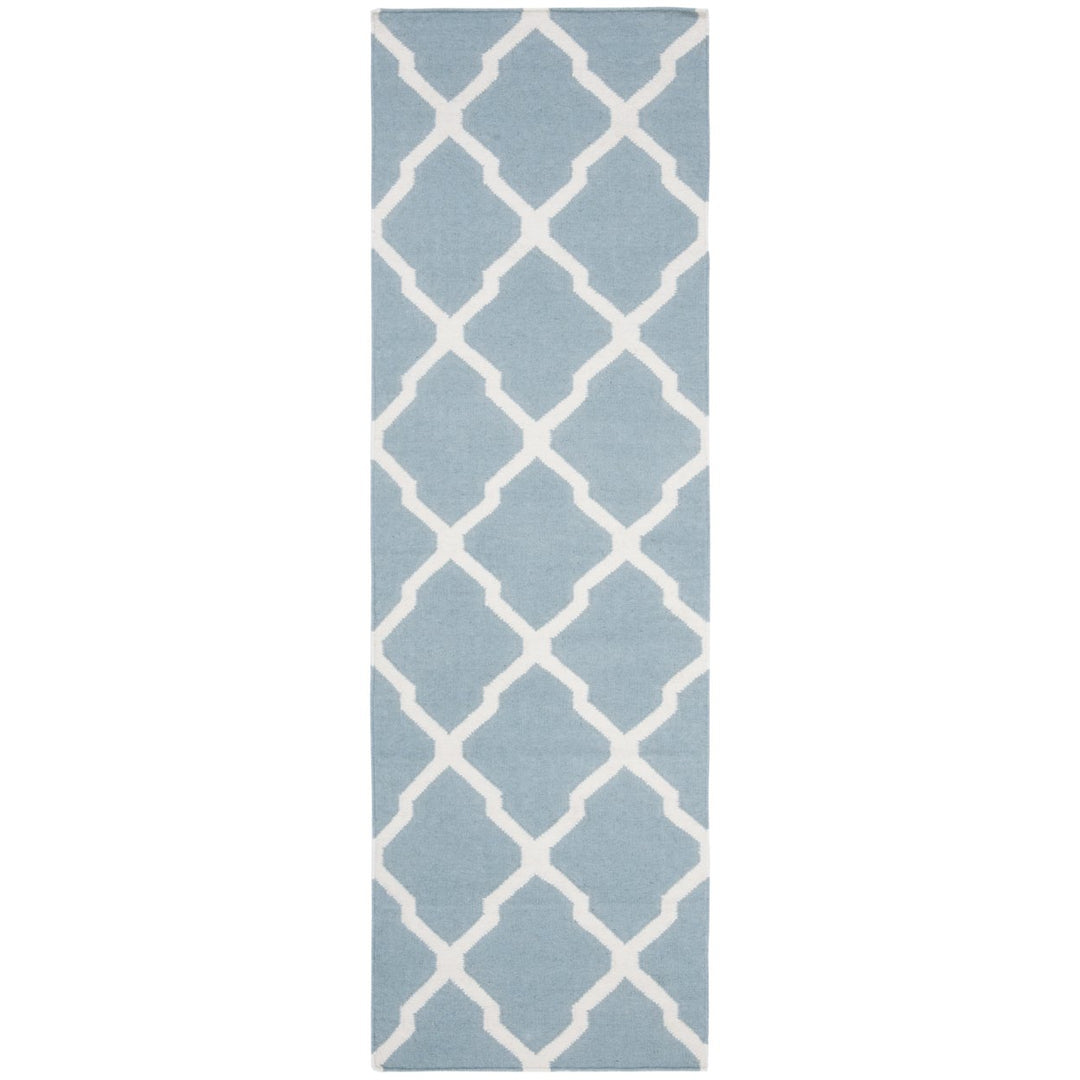 SAFAVIEH Dhurries DHU634C Light Blue / Ivory Rug Image 1