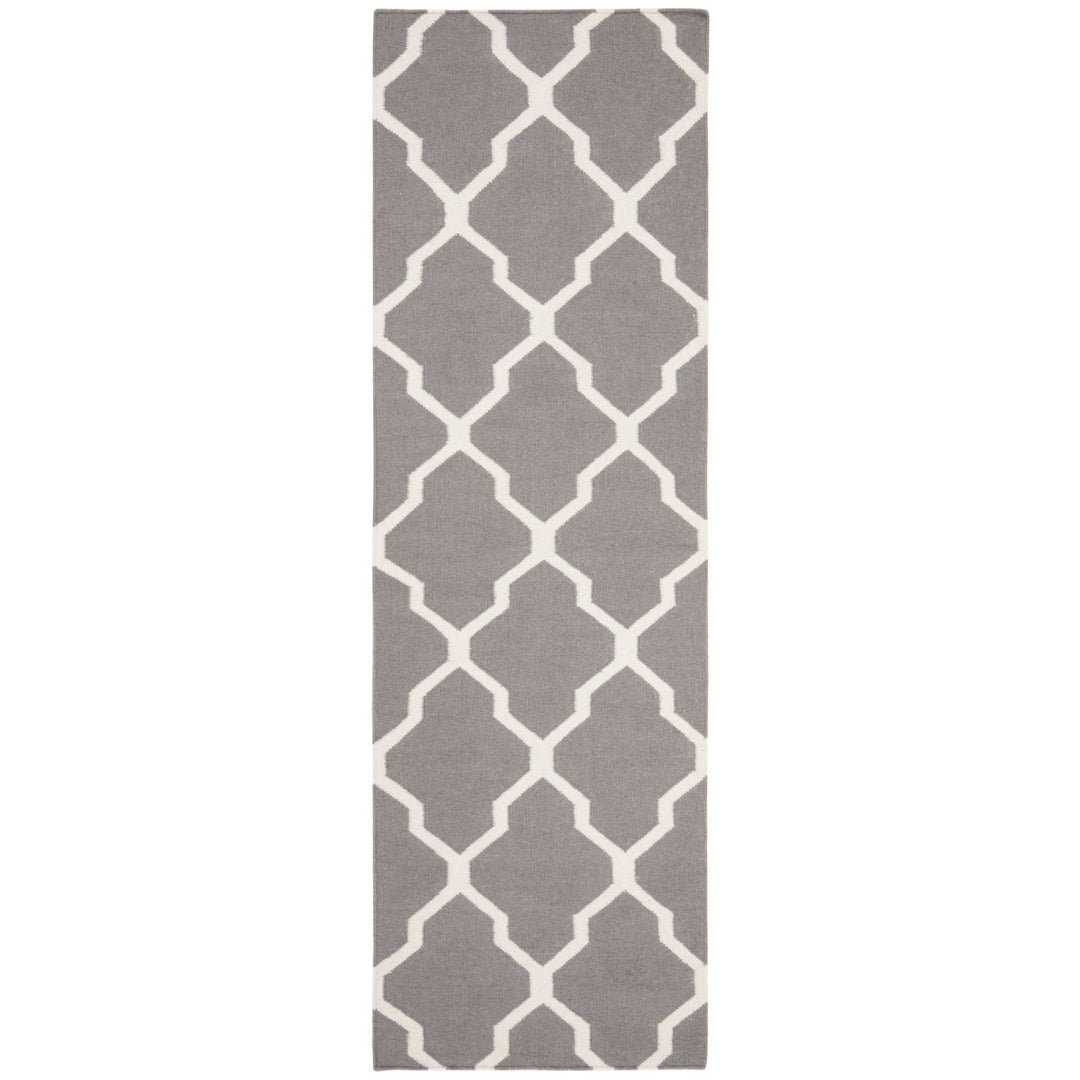 SAFAVIEH Dhurries DHU634B Handwoven Grey / Ivory Rug Image 1