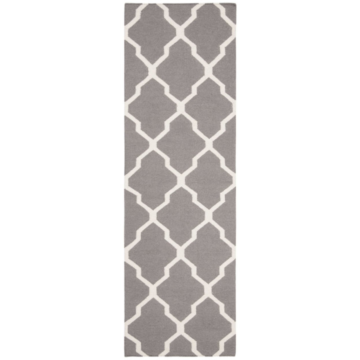 SAFAVIEH Dhurries DHU634B Handwoven Grey / Ivory Rug Image 1