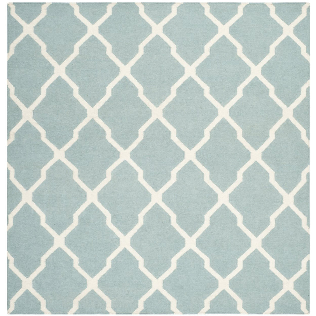 SAFAVIEH Dhurries DHU634C Light Blue / Ivory Rug Image 1