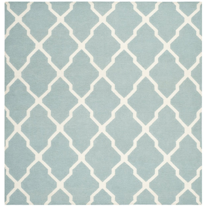 SAFAVIEH Dhurries DHU634C Light Blue / Ivory Rug Image 1