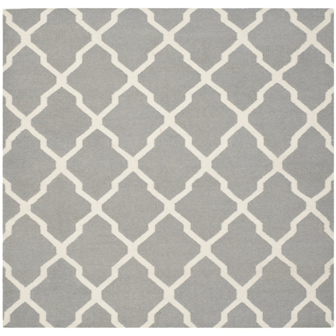 SAFAVIEH Dhurries DHU634B Handwoven Grey / Ivory Rug Image 1