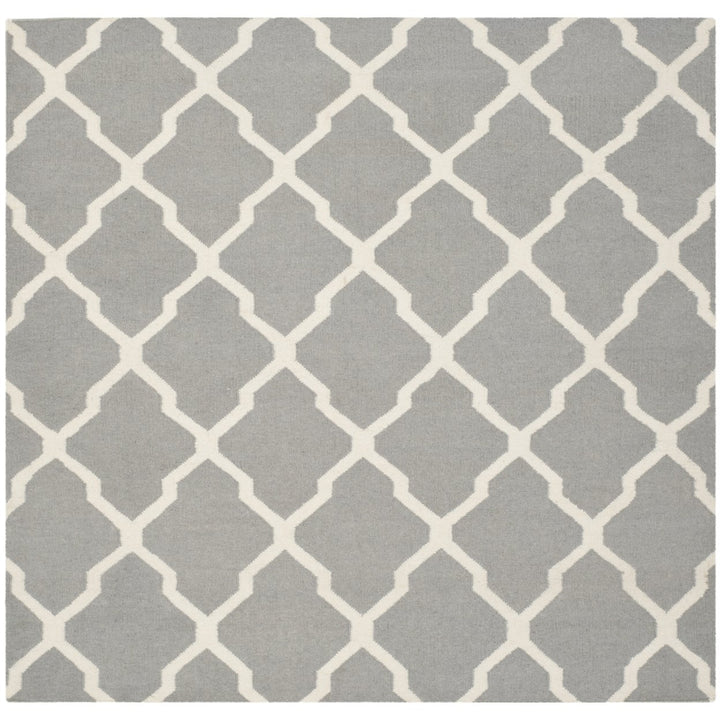 SAFAVIEH Dhurries DHU634B Handwoven Grey / Ivory Rug Image 1