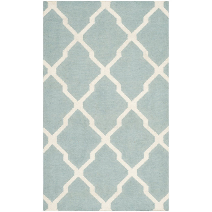 SAFAVIEH Dhurries DHU634C Light Blue / Ivory Rug Image 1