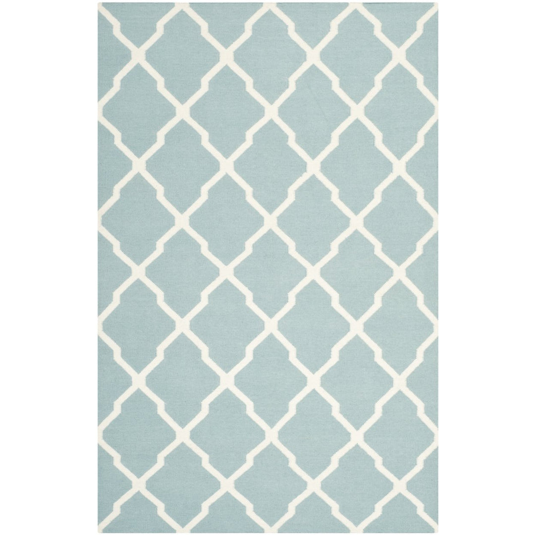 SAFAVIEH Dhurries DHU634C Light Blue / Ivory Rug Image 1