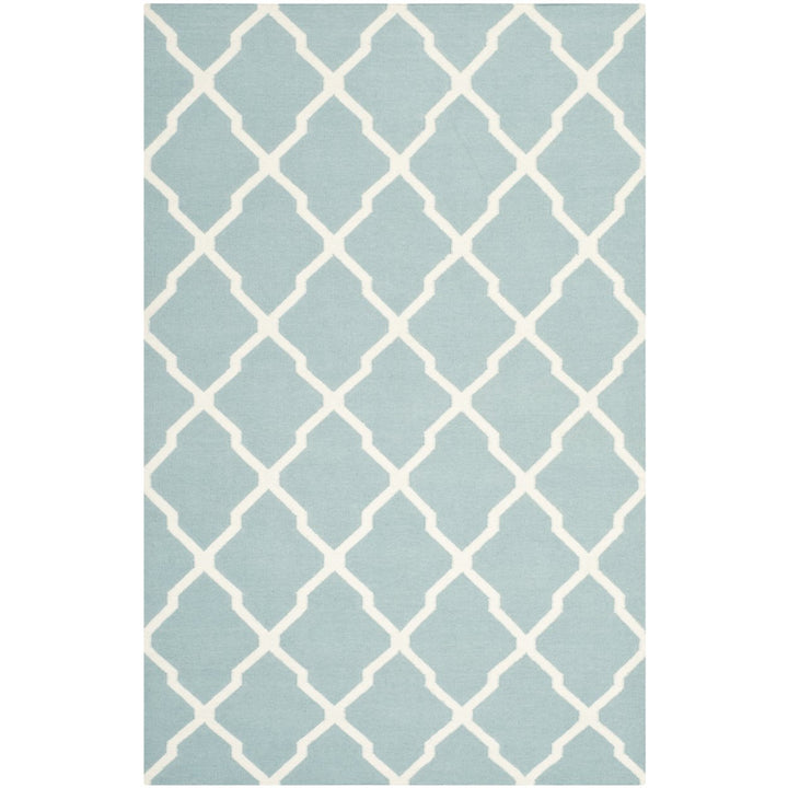 SAFAVIEH Dhurries DHU634C Light Blue / Ivory Rug Image 1