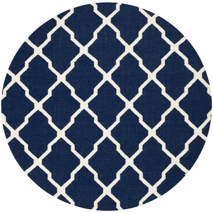 SAFAVIEH Dhurries DHU634D Handwoven Navy / Ivory Rug Image 1