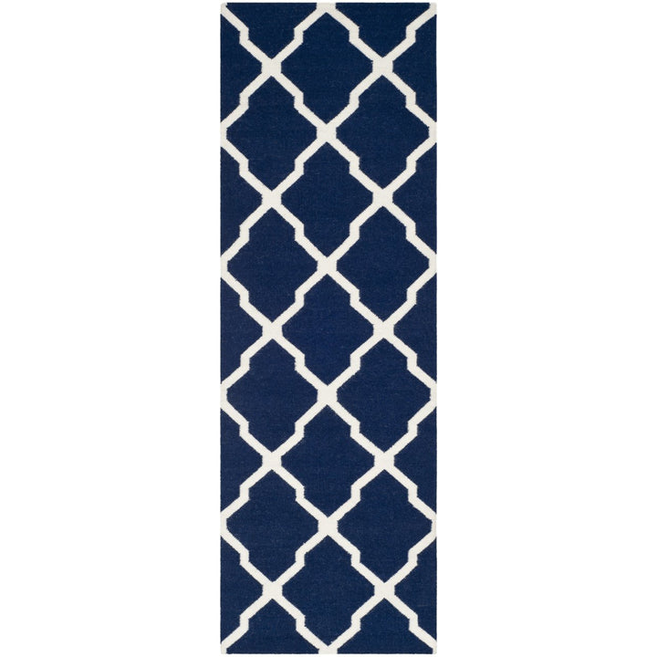 SAFAVIEH Dhurries DHU634D Handwoven Navy / Ivory Rug Image 1