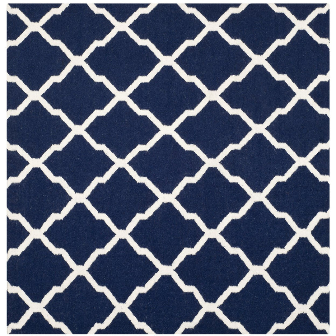 SAFAVIEH Dhurries DHU634D Handwoven Navy / Ivory Rug Image 1