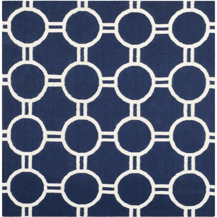 SAFAVIEH Dhurries DHU636D Handwoven Navy / Ivory Rug Image 1