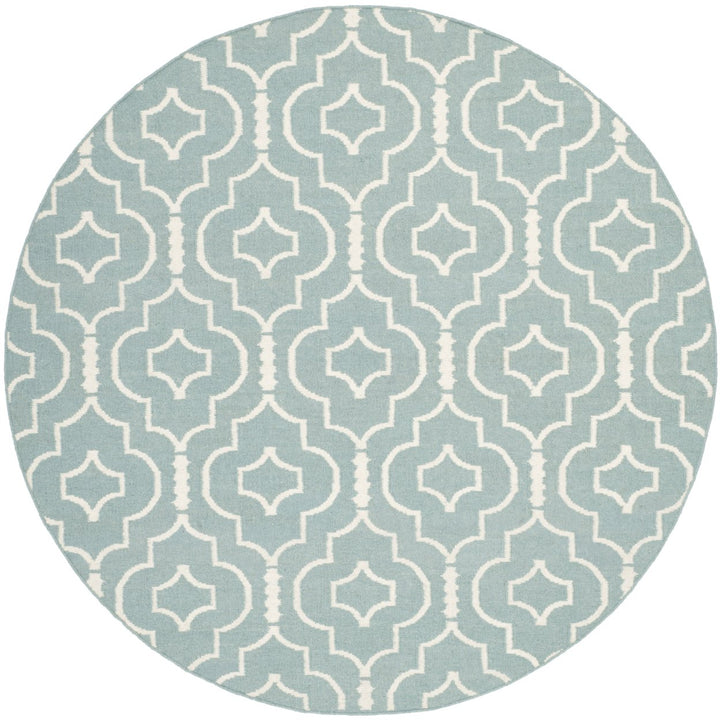 SAFAVIEH Dhurries DHU637C Light Blue / Ivory Rug Image 1